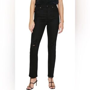 AG Alexxis High Waist Slim Straight Jeans Black size 27 4